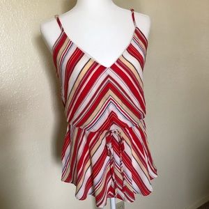 Striped spaghetti strap top